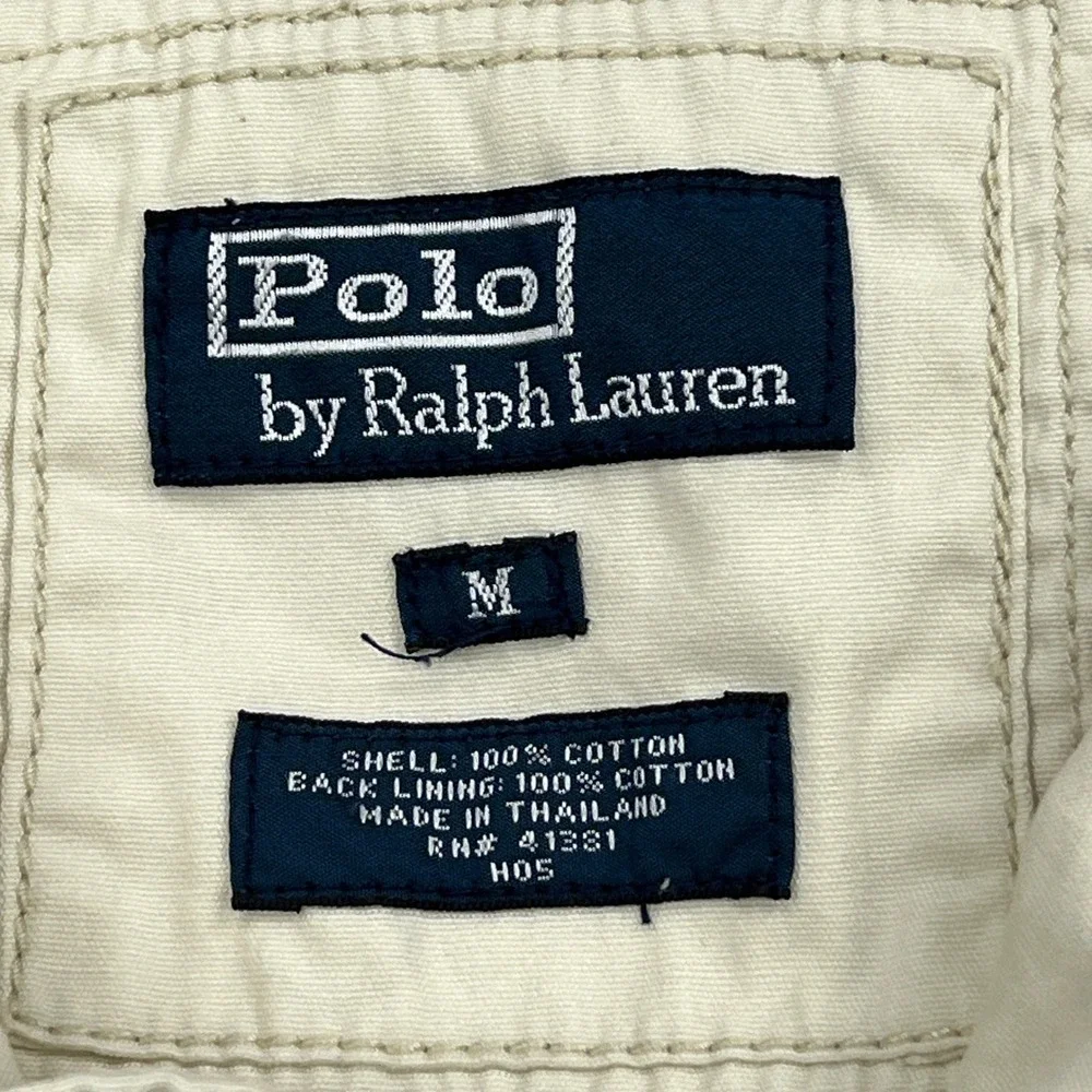 Polo Ralph Lauren Harrington Jacket Mens Medium Cream Full Zip Lightweight Biker